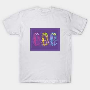 Multicoloured DJ Headphone Design T-Shirt